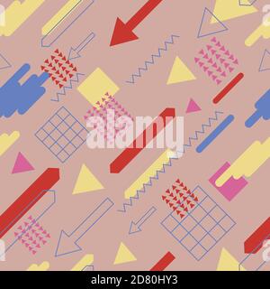 vector seamless Memphis pattern. abstract background Stock Vector