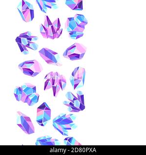 Seamless pattern with crystals and minerals. Stock Vector