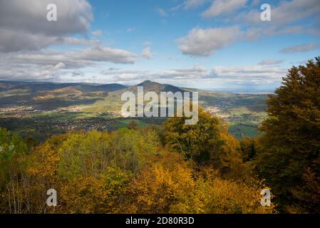 autumn time at the castle Frankenbourg in Alsace in france Stock Photo