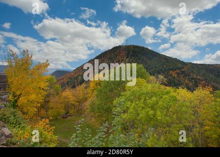 autumn time at the castle Frankenbourg in Alsace in france Stock Photo