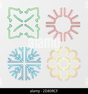 Four seasons symbols full Stock Vector