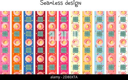 Festive border, template set. A large collection of congratulatory borders, ornaments, brushes. Abstract geometric dividers, sseasonal symbols design Stock Vector