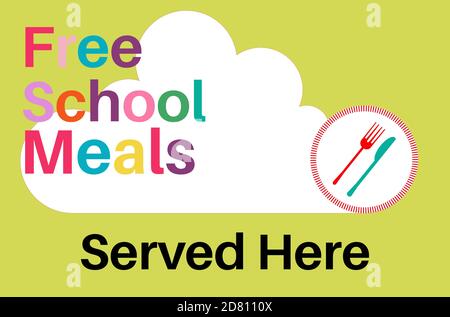 Free school meals served here vector illustration Stock Vector