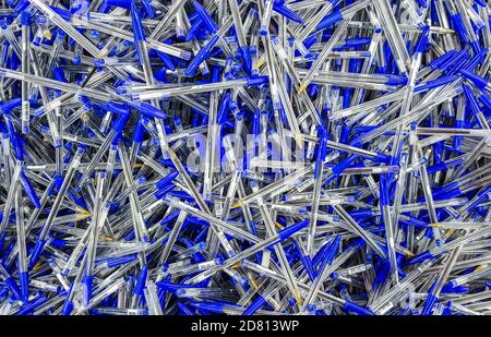 Many pen piled in a big pile Stock Photo