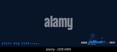 Happy New Year 2021 background with black background. Stock Vector