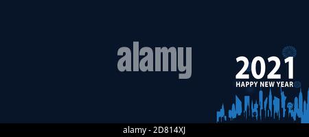 Happy New Year 2021 background with black background. Stock Vector