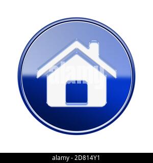 House icon glossy blue, isolated on white background Stock Photo