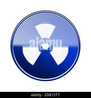 Radioactive icon glossy blue, isolated on white background. Stock Photo