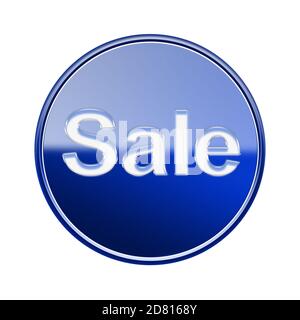 Sale icon glossy blue, isolated on white background Stock Photo