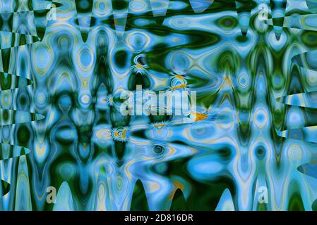 Abstract hypnotics psychedelic multi colored wavy texture pattern. Colorful abstract background. Stock Photo