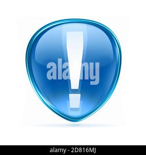 Exclamation symbol icon blue, isolated on white background Stock Photo