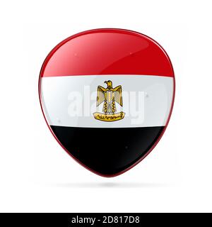 Egypt Flag icon, isolated on white background. Stock Photo