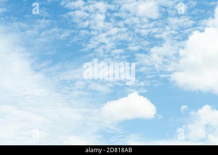 white soft cloud texture on blue sky backdrop Stock Photo