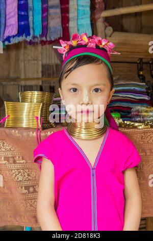 Karen Girl, Chiang Mai, Thailand Stock Photo