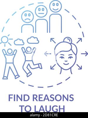 Find reasons to laugh concept icon Stock Vector