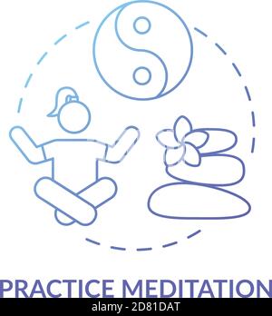 Practice meditation concept icon Stock Vector