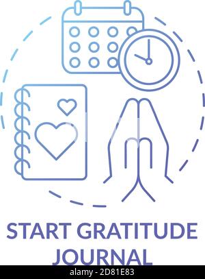 Start gratitude journal concept icon Stock Vector
