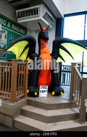 One of Menards Halloween decorations is this scary prehistoric ...
