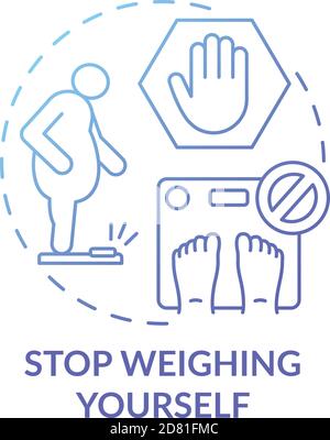 Stop weighing yourself concept icon Stock Vector