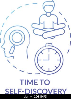 Time to self discovery concept icon Stock Vector