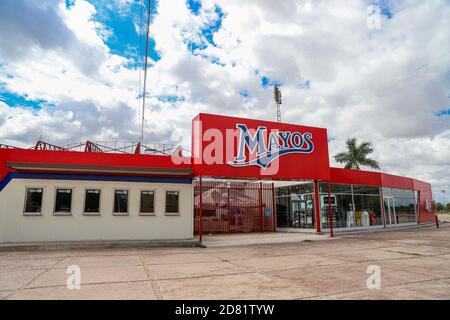 General view of the façade of the Estadio Manuel 'Ciclón' Echeverría of the Mayos baseball team from Navojoa, Mexico.  . © .. (Photo: Luis Gutierrez By NortePhoto.com)... Vista general de la fachada del estadio Estadio Manuel 'Ciclón' Echeverría del equipo de beisbol de los Mayos de Navojoa, Mexico. . © .. (Photo: Luis Gutierrez By NortePhoto.com) Stock Photo