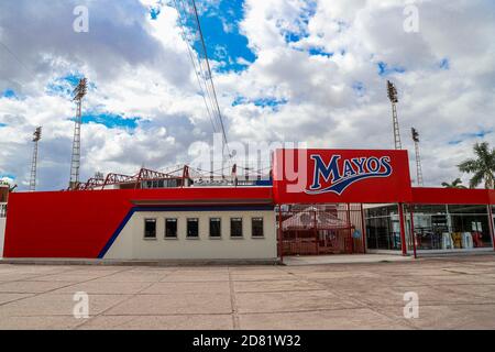 General view of the façade of the Estadio Manuel 'Ciclón' Echeverría of the Mayos baseball team from Navojoa, Mexico.  . © .. (Photo: Luis Gutierrez By NortePhoto.com)... Vista general de la fachada del estadio Estadio Manuel 'Ciclón' Echeverría del equipo de beisbol de los Mayos de Navojoa, Mexico. . © .. (Photo: Luis Gutierrez By NortePhoto.com) Stock Photo