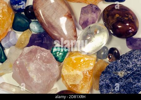 mixture of colorful gem stones Stock Photo