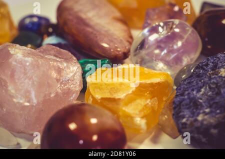 mixture of colorful gem stones Stock Photo