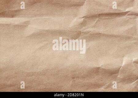 Wrinkled paper. Recyclable material, texture, vintage cardboard, background Stock Photo