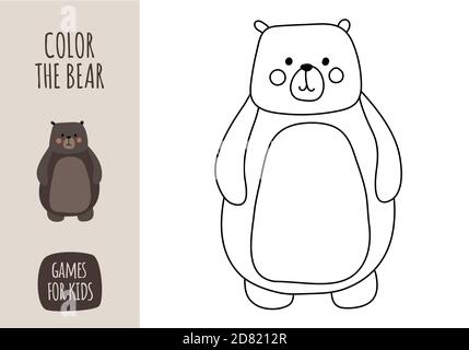 livro para colorir com uma página de bear.coloring para jogos  kids.educational para crianças pré-escolares. planilha. 14325860 Vetor no  Vecteezy