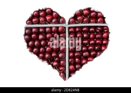 cherry ripe sweet viburnum cherry background. Stock Photo