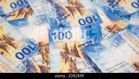 Collection of the new swiss banknotes (issued in 2017) Stock Photo