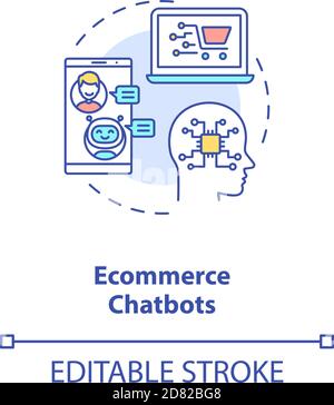 Ecommerce chatbots concept icon Stock Vector
