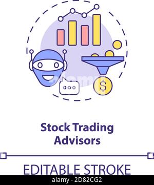 Stock trading advisors concept icon Stock Vector