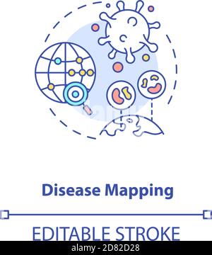 Disease mapping concept icon Stock Vector