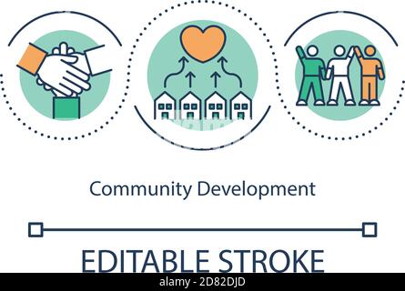 Community development concept icon Stock Vector