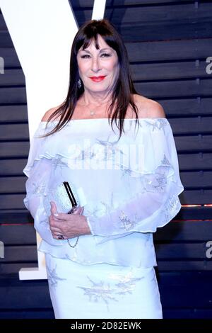 LOS ANGELES - FEB 26:  Anjelica Huston at the 2017 Vanity Fair Oscar Party  at the Wallis Annenberg Center on February 26, 2017 in Beverly Hills, CA Stock Photo