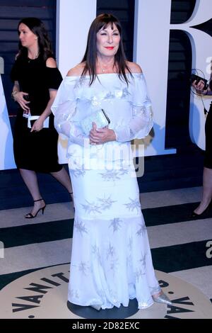 LOS ANGELES - FEB 26:  Anjelica Huston at the 2017 Vanity Fair Oscar Party  at the Wallis Annenberg Center on February 26, 2017 in Beverly Hills, CA Stock Photo