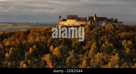 Autumnal view on Coburg, Germany at sunset with Veste Coburg (Coburg Castle) Stock Photo