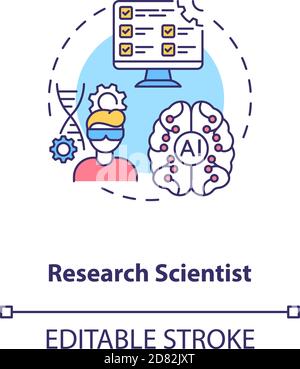 Research Scientist concept icon Stock Vector