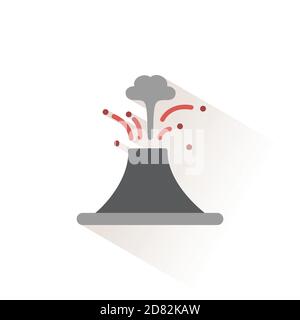 Volcano. Isolated color icon. Weather glyph vector illustration Stock Vector