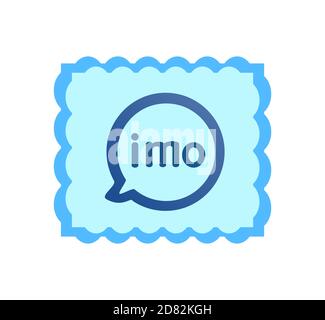 Imo logo. Imo free video calls and chat app logo. Imo video calls and chat app . Kharkiv, Ukraine - June , 2020 Stock Photo