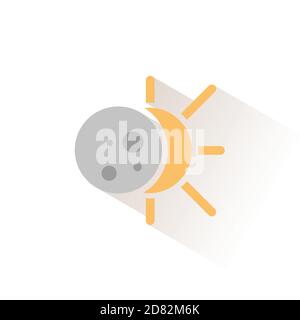 Solar eclipse. Isolated color icon. Weather glyph vector illustration Stock Vector