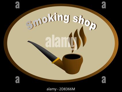 Signboard of a shop selling tobacco smoking pipes Stock Vector Image ...