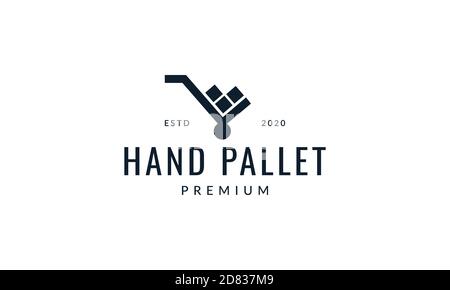 hand pallet silhouette simple logo vector icon illustration Stock Vector