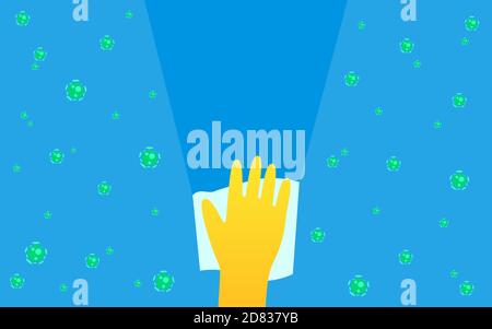 Sanitization Vector illustration in flat design with empty space Stock Vector