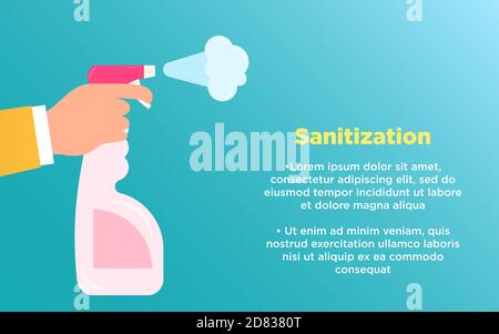 Sanitization Vector template for posters with copy space Stock Vector