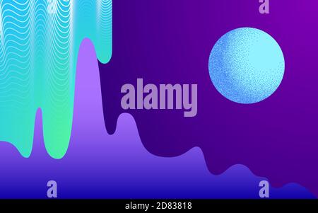 Vector illustration with abstract landscape and copy space Stock Vector