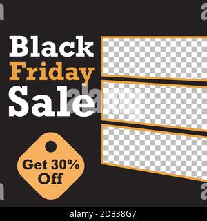 Editable Black Friday sale background template. Vector Design web banner for social media. Post layout template Stock Vector