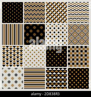 Collection of simple geometric Christmas texture. Stock Vector